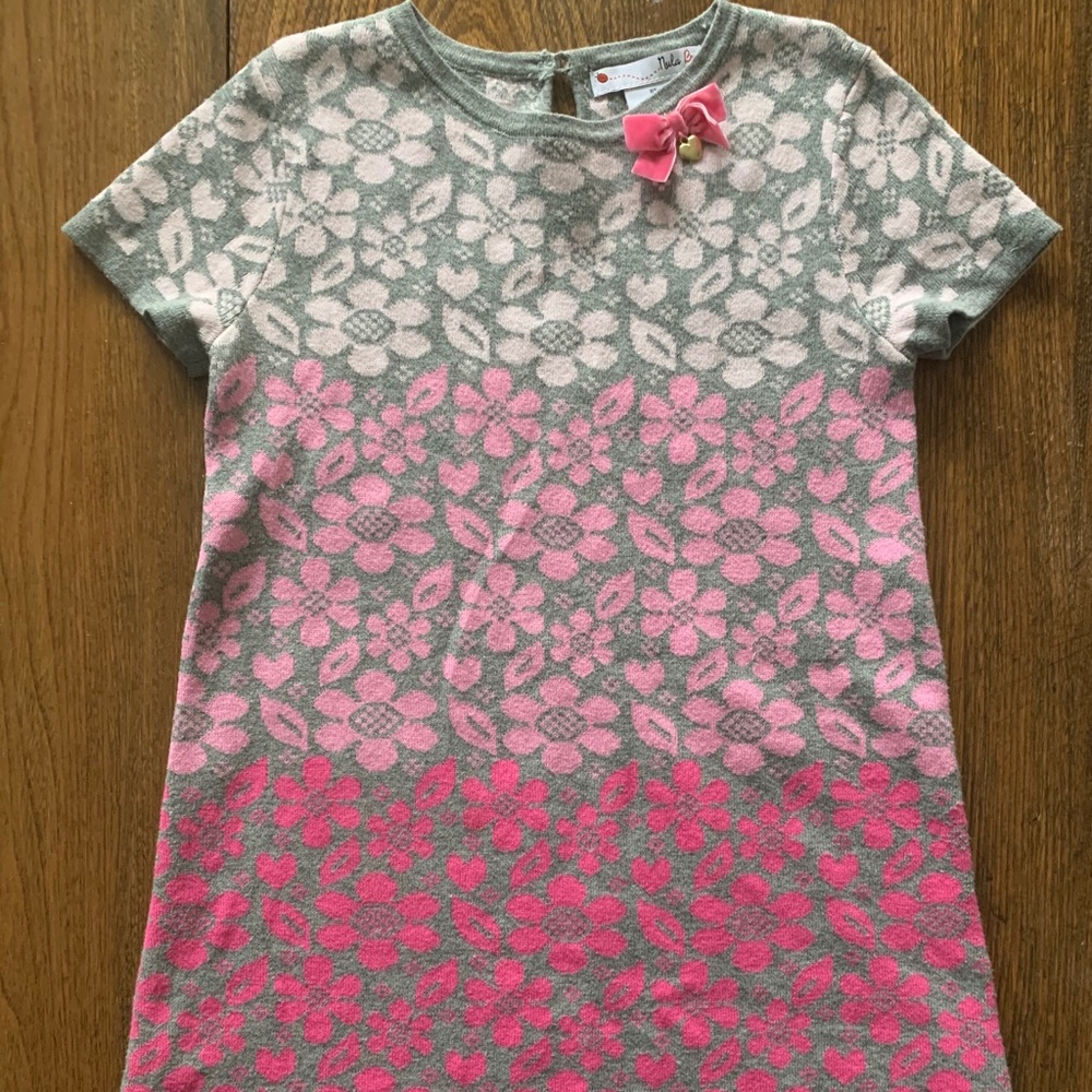 Girls Floral Sweater Dress